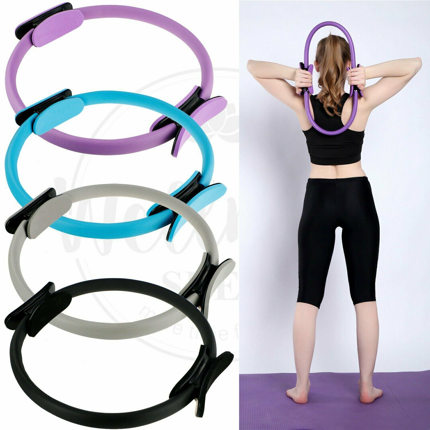 Dual Grip Pilates Ring Body Sport Fitness Magic Circle Weight Exercise Yoga Kit