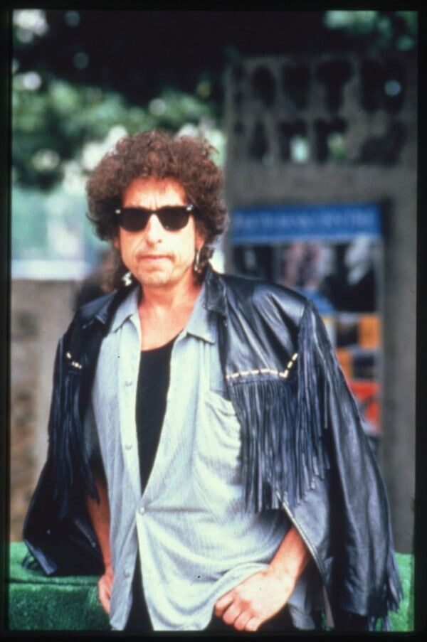 Bob Dylan Black Leather Fringe Jacket Vintage Photo Agency 35mm Transparency