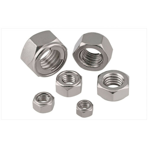 Metal Self Locking Nuts M3 M4 M5 M6 M8 M10 M12 M14 M16 M18 M20 A2 Stainless