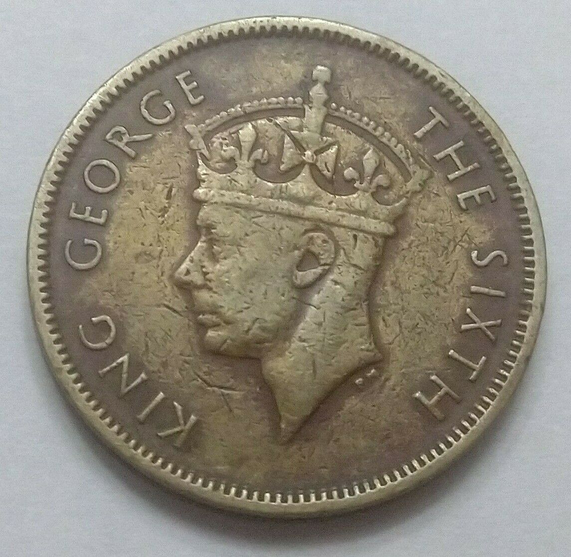 1949 Hong Kong George VI 10 Cents coin (Circulated)