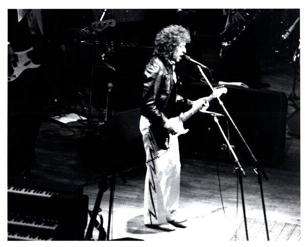 Bob Dylan Vintage Singing Playing Guitar In Concert Original 8x10 Stamped Photo