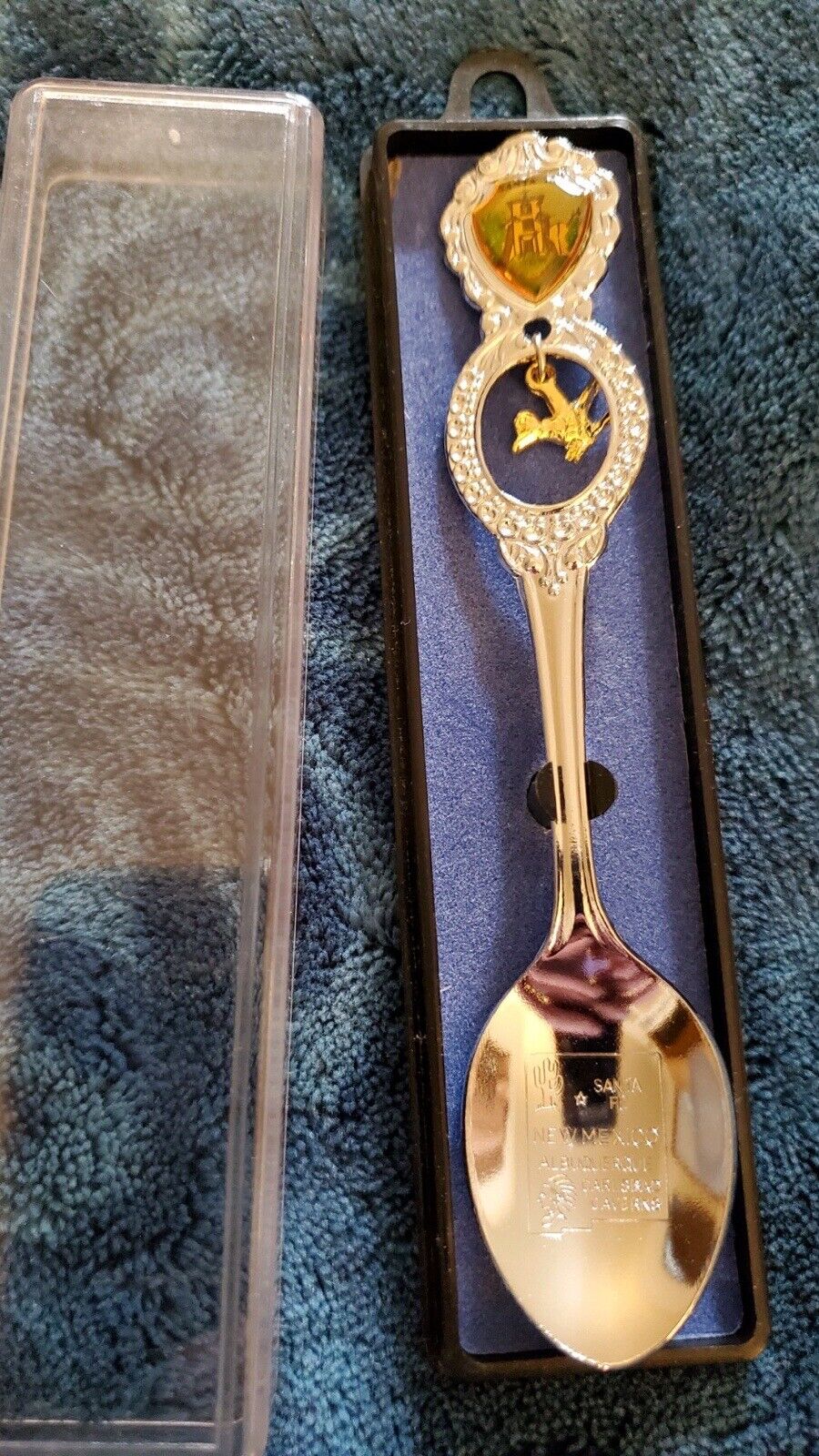 Vintage Souvenir Spoon US Collectible New Mexico Roadrunner and Carlsbad Caverns