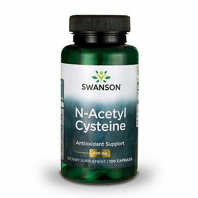 Swanson N-Acetyl Cysteine (NAC) Capsules, 600 mg, 100 Count.