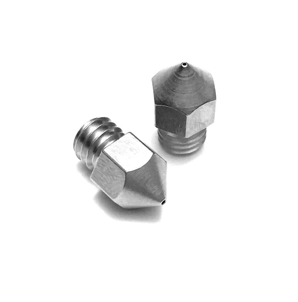 Micro Swiss .4mm Mk8 Plated Nozzle For Makerbot, Creality Cr10, Ender 3 (2pcs)