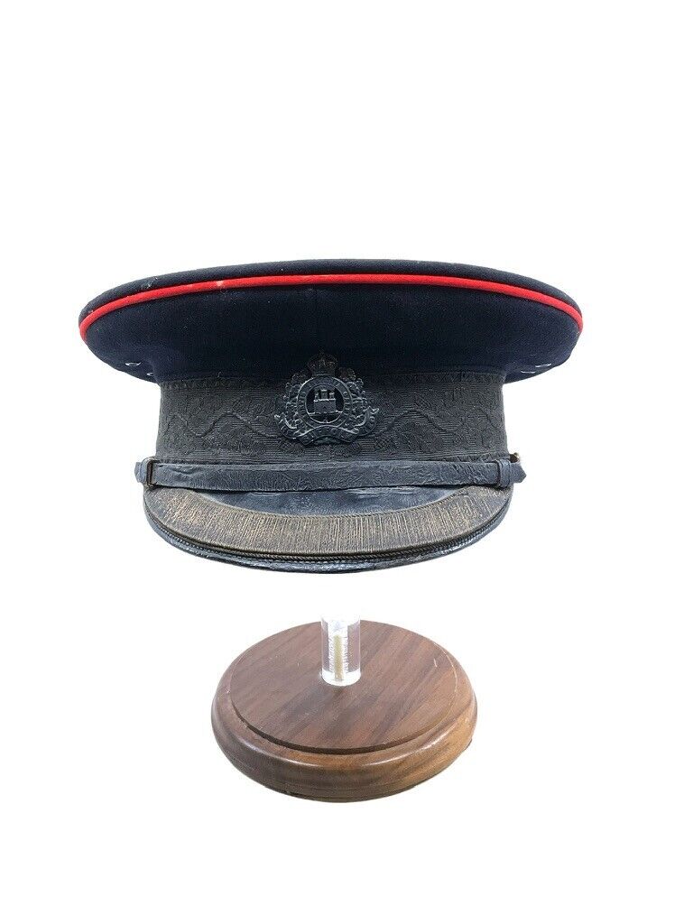 British Army Suffolk Regiment Senior Officers Peak Cap Hat With Silver Cap Badge
