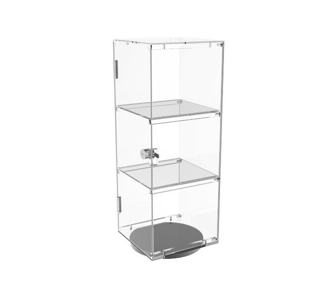 6x6x16" Mini Cabinet Plexiglass Showcase Clear Acrylic Display Adjustable Shelf