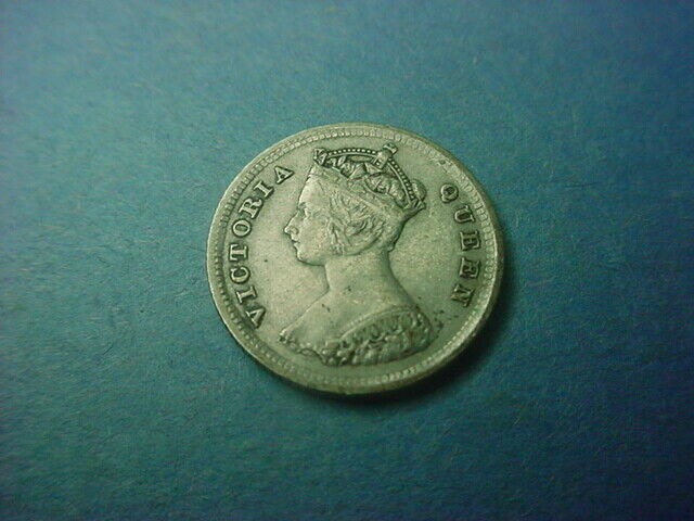Hong Kong 10 Cents 1885 Victoria #70902