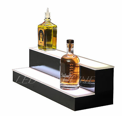 20" Led Bar Shelf, Two Step, Liquor Bottle Shelves, Bottle Display Shelving Rack