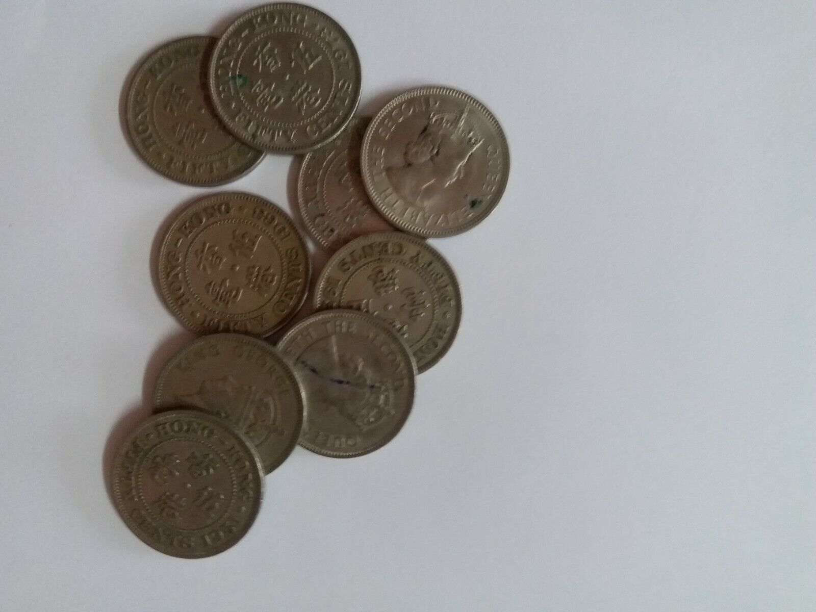 Hong Kong British colonial era Hong Kong coin 50 cents Silver 9 pcs uncirculated