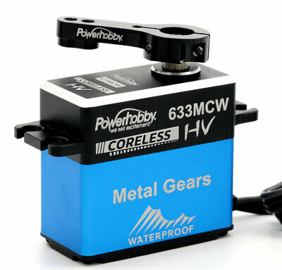 Powerhobby 633MCW High Voltage Waterproof Coreless Steel Gear Servo / Aluminu...