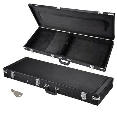 Universal Square Electric Guitar Hard Case Wooden Shell Lockable Carrying Case