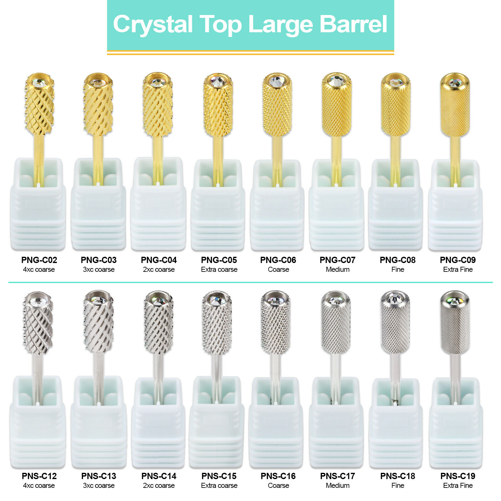 PANA Crystal Top Large/Small Barrel Nail Carbide Bit-Shank 3/32