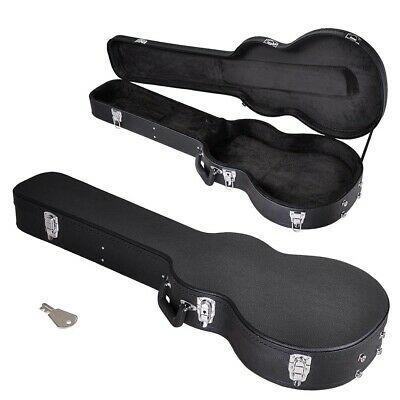 Electric Guitar Hard Case For Lp Les Paul Type Wooden Hard Shell Lockable Black
