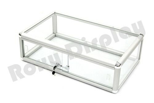 Glass Countertop Display Case Store Fixture Showcase With Front Lock #sc-kdflat