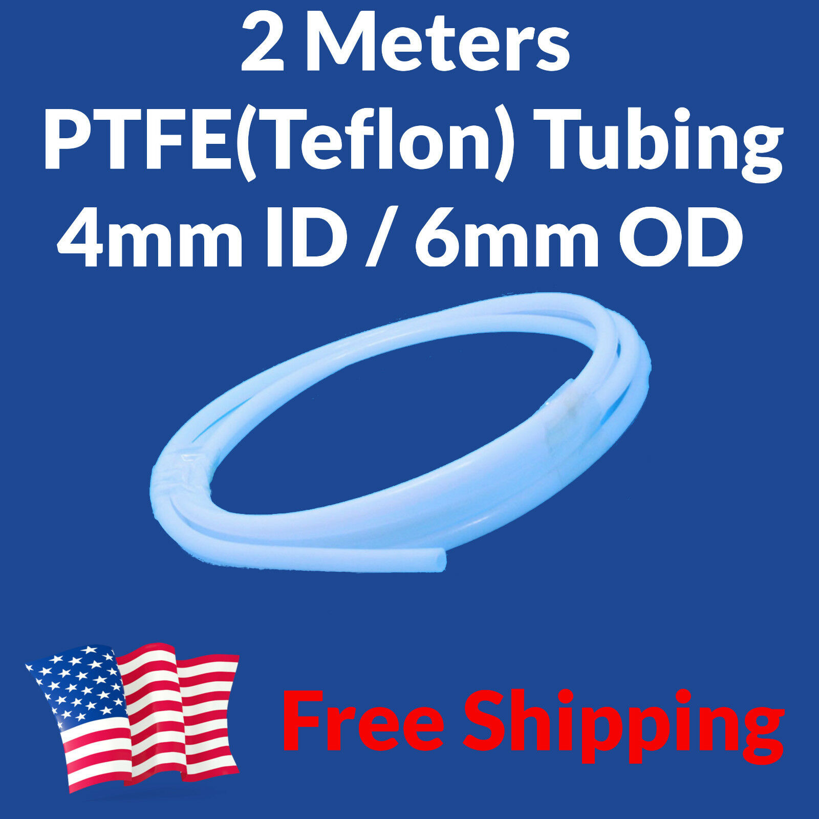 2m Teflon Ptfe Tube Tubing 4mm Id 6mm Od 4x6 Bowden Makerbot Filament Guide Usa