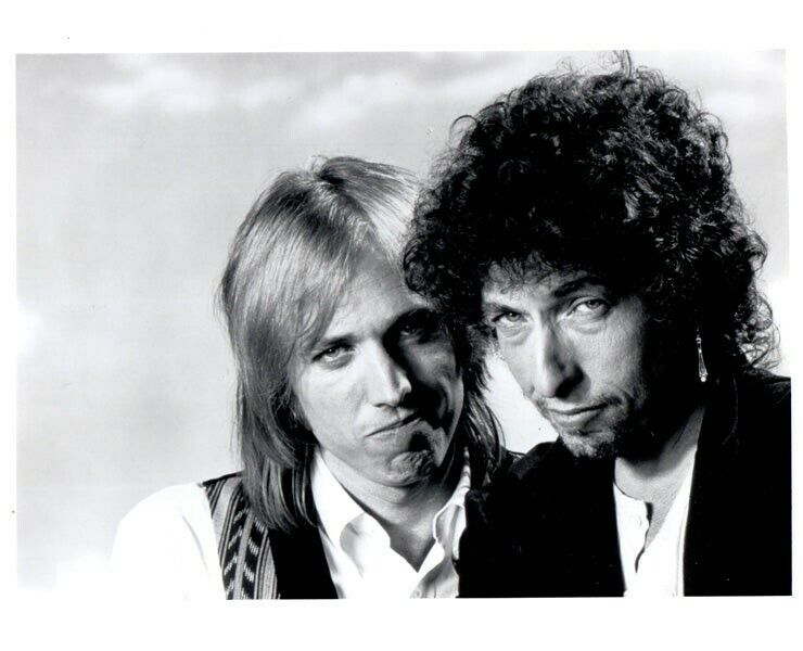 Bob Dylan Tom Petty Rock Legends Pose Original 8x10 Photo Stamped 1980's RARE